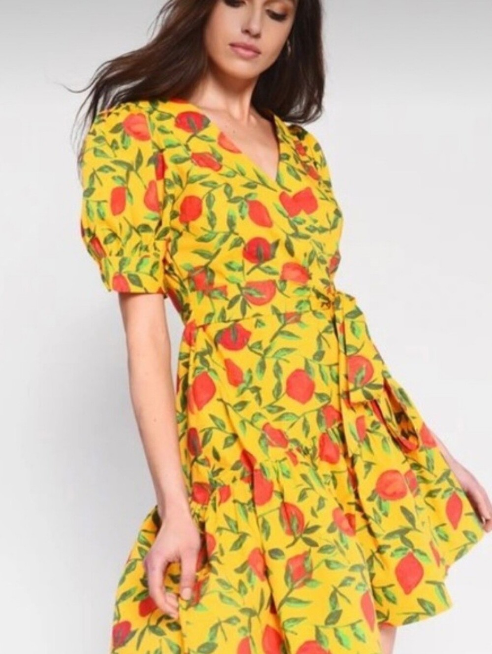 Glamorous Brand Puff Sleeve Bold Printed Dress - SZ 8